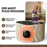 EMS Waist Massager Belt Electric Muscle Stimulator Abdominal Abs Trainer Pulse Slimming Shaping Massager Incontinence Therapy Heating Back Pain Relief Belt Core Weight Loss Fitness Vibration Waist Trimmer Stomach Heating Pad Lumbar Support Band with 9 Lev