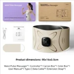 EMS Waist Massager Belt Electric Muscle Stimulator Abdominal Abs Trainer Pulse Slimming Shaping Massager Incontinence Therapy Heating Back Pain Relief Belt Core Weight Loss Fitness Vibration Waist Trimmer Stomach Heating Pad Lumbar Support Band with 9 Lev - Image 9