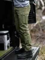 Men's Flex Tactical Pants, Lightweight Ripstop Tactical Cargo Pants, Outdoor Commuting and Training Pants, Abrasion-Resistant, Water Resistant Cargo Pants, Work Pants Multi Pockets Hiking Outdoor Casual Pants, Durable Trousers,  (No Belt, Army Green) - Image 7