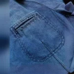 KIDWHXR Man Denim Blazer Autumn Business Casual Single-breasted Men Jacket Retro Loose Long Sleeve Pocket Male Jean Suit Coat - Image 3
