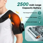 Electric Heated Shoulder Massager With 3 Heat Levels 3 Vibration Modes, Rechargeable Shoulder Support Wrap with Timer and Touch Screen, Extended Straps - Image 4