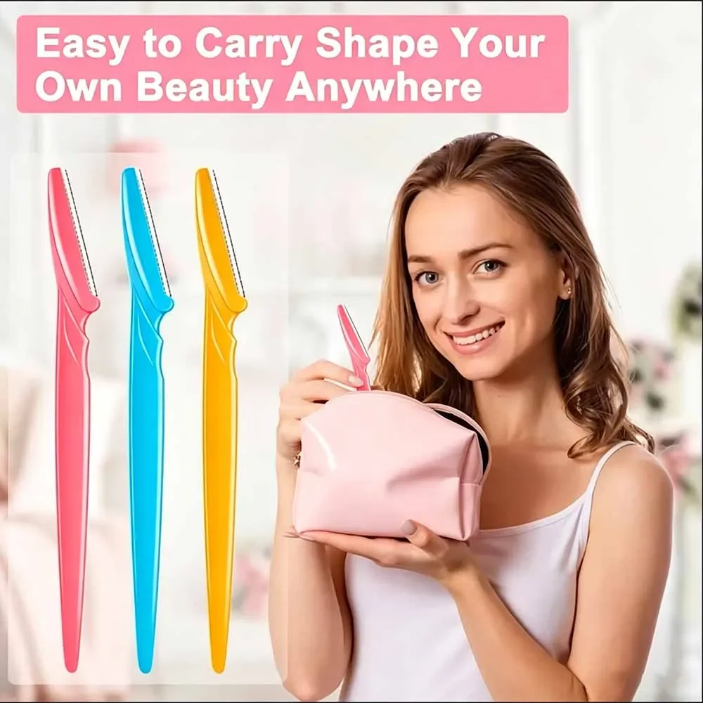 S0ffab5d6f5494d8b8f2e64f72d9fc0a4P.webp 3pcs Eyebrow Trimmer Makeup Tools Safe Eye Brow Razor Face Body Hair Removal Shaver Blades Woman Eyelash Eyebrows Shaping Knife - Image 1