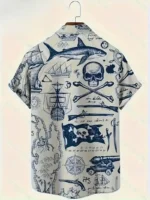 Vintage 3d Print Pirate Pattern Men Shirts Summer Oversized Street Beach Hawaiian Shirt Hip Hop Cool Mens Clothes Button Shirts - Image 10