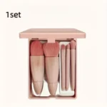 5Pcs Mini Pink Makeup Brush Set with Built-in Mirror, Soft Synthetic Bristles Gentle on Skin Portable Travel Size for Daily Makeup On-the-Go Touch-ups Home Travel Women Makeup Lovers Beginners Blush Eyeshadow Foundation Brushes Cosmetic Beauty Tool Kit - Image 8