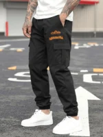 Men's Casual Cargo Sweatpants Spring/Autumn S-3XL Waist Drawstring Joggers Hiking Tactical Pants for Men with Pockets - Image 2