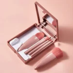 5Pcs Mini Pink Makeup Brush Set with Built-in Mirror, Soft Synthetic Bristles Gentle on Skin Portable Travel Size for Daily Makeup On-the-Go Touch-ups Home Travel Women Makeup Lovers Beginners Blush Eyeshadow Foundation Brushes Cosmetic Beauty Tool Kit - Image 6