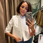 HXAO Asymmetric Crop White Blazer Woman Summer 2026 Office Wear Woman Elegant Button Short Sleeve Outerwear Fashion Suit Jacket - Image 5