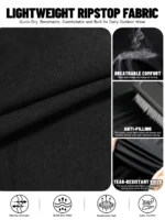 Men's Outdoor Multi-Functional Work Pants with an Elastic Waistband and Multiple Pockets—Lightweight and Breathable, Suitable for Camping, Travel, and Gear Carrying. The Loose, Straight-Leg Fit Is Suitable for Both Outdoor and Casual Wear. - Image 6