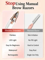 Eyebrow Trimmer Electric Eyebrow Trimmer for Women Face Sharp Rechargeable Eyebrow Razor for Women Trimmer Set Replacement Blade - Image 4