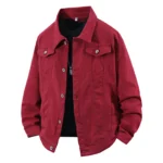 American Vintage Solid Denim Workwear Jacket Men Spring Autumn Casual Loose Sports High-end Outerwear High Street Jean Coat Man - Image 7