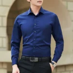 New Plus Size Men Solid Color Business Shirt Fashion Classic Basic Casual Slim White Long Sleeve Shirt Brand Clothes - Image 8