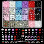 Mixed Nail Art Charms Set with Ribbons, Bows, Flowers, Cherry, Strawberry & Metal Butterflies - DIY Nail Decorations Accessories - Image 4