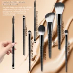 7Pcs Crocodile Texture Handle Makeup Brush Set with Storage Bag Powder Blush Foundation Eyebrow Cosmetic Brushes Kit - Image 5