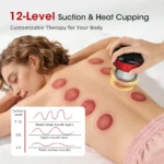 Rechargeable Smart Cupping Device, 12 Adjustable Suction Levels with LCD Display, Electric Heating Vacuum Massage Cup for Body Relaxation - Image 3