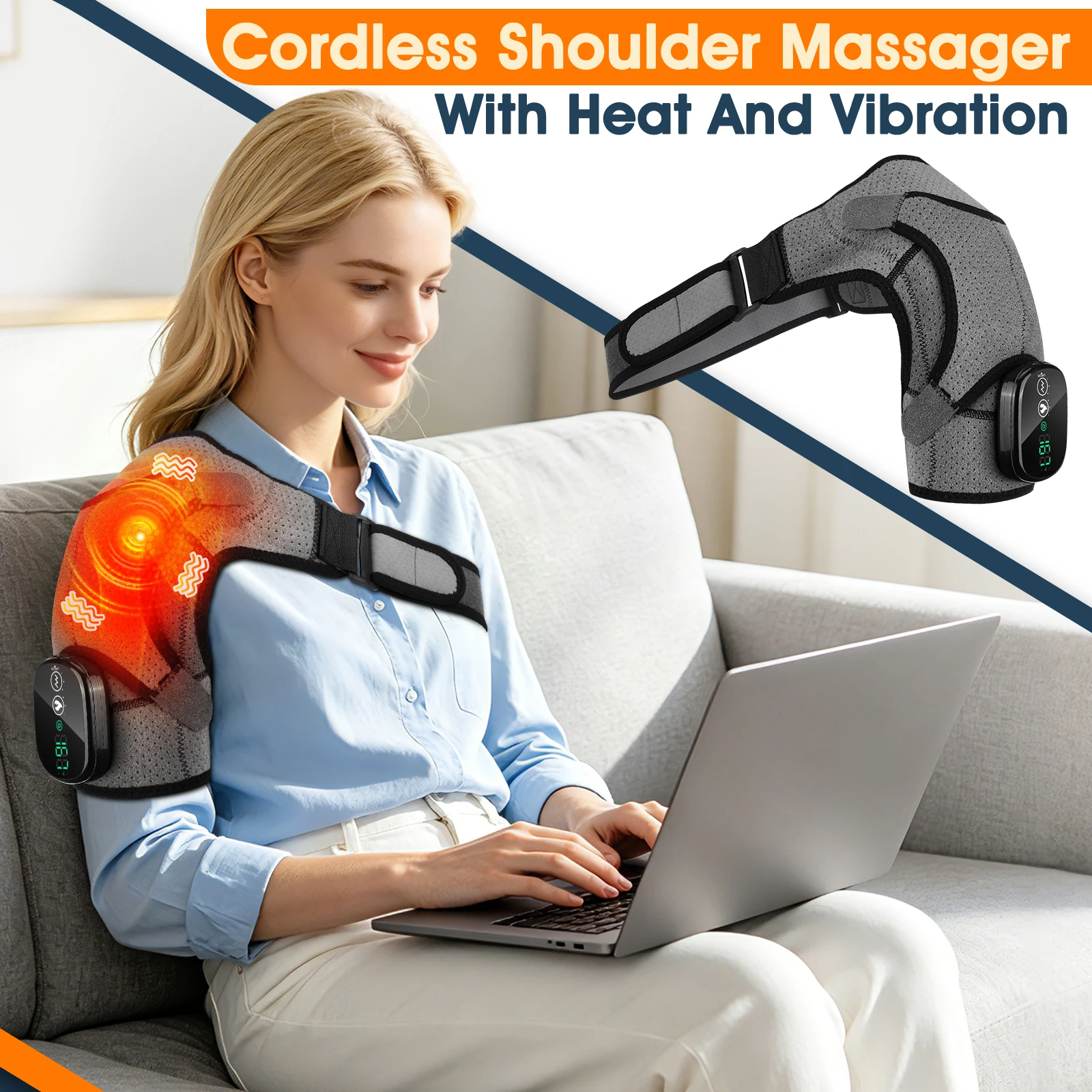 S55ca439fccf1414fbe2d07021ff790dbM.webp Cordless Electric Heating Shoulder Massager Vibration Shoulder Brace Massage Support Belt Adjustable Hot Compress Shoulder Shawl - Image 1