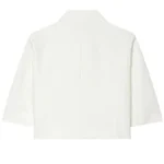 HXAO Asymmetric Crop White Blazer Woman Summer 2026 Office Wear Woman Elegant Button Short Sleeve Outerwear Fashion Suit Jacket - Image 3