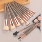 15 PCs Rainbow Color High Quality Makeup Brush Set - Perfect for Eyeshadow, Foundation, and Cosmetic Tools - Image 9