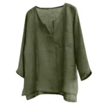 New Men's Summer Spring Long Sleeve Loose Shirt Solid Color Casual Long Sleeve Cool Shirt Vn-eck Tops Size S-5XL - Image 10