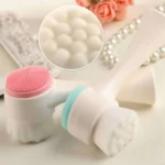 Silica Gel Facial Brush Double Sided Facial Cleanser Blackhead Removing Product Pore Cleaner Exfoliating Facial Brush Face Brush - Image 3