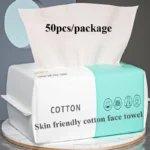 Reusable thickened face towel One pack of 50/100 pieces per pack Travel cleanser wet dry makeup remover cotton soft fabric tool - Image 6