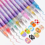 12Pcs/Set Nail Acrylic Graffiti Pen 12 Color Nail Marker DIYNail Art Graffiti Pen Nail Polish Pens Drawing Painting Point - Image 4