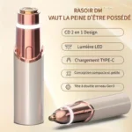 2-in-1 Facial and Eyebrow Trimmer, USB Charging Hair Removal Device, Women's Lipstick Shaver, Suitable for Face, Lips, and Body - Image 2