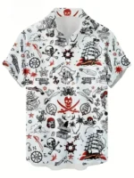 Vintage 3d Print Pirate Pattern Men Shirts Summer Oversized Street Beach Hawaiian Shirt Hip Hop Cool Mens Clothes Button Shirts - Image 3