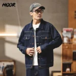 2026 New In Vintage Men's Cargo Denim Coats Fashion Street Versatile Long Sleeve Denim Jackets Man Loose Casual Workwear for Men