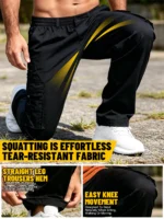 Men's Outdoor Multi-Functional Work Pants with an Elastic Waistband and Multiple Pockets—Lightweight and Breathable, Suitable for Camping, Travel, and Gear Carrying. The Loose, Straight-Leg Fit Is Suitable for Both Outdoor and Casual Wear. - Image 2