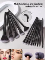 27/14/9/1PCS Professional Makeup Brush Set 14 Brushes, Makeup Sponge, Powder Puff, Makeup Bag, Eyebrow Razor, Cleaning Tools - Image 3