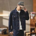 2026 New In Vintage Men's Cargo Denim Coats Fashion Street Versatile Long Sleeve Denim Jackets Man Loose Casual Workwear for Men - Image 6