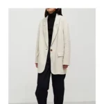 Natural Raindrop Linen Oversize Suit Jacket Women's Boyfriend Style Casual Blazer Loose Shape Top（No Shoulder Pads） - Image 5