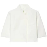 HXAO Asymmetric Crop White Blazer Woman Summer 2026 Office Wear Woman Elegant Button Short Sleeve Outerwear Fashion Suit Jacket - Image 2