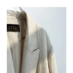 Natural Raindrop Linen Oversize Suit Jacket Women's Boyfriend Style Casual Blazer Loose Shape Top（No Shoulder Pads） - Image 2