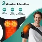 Electric Heated Shoulder Massager With 3 Heat Levels 3 Vibration Modes, Rechargeable Shoulder Support Wrap with Timer and Touch Screen, Extended Straps - Image 3