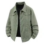 American Vintage Solid Denim Workwear Jacket Men Spring Autumn Casual Loose Sports High-end Outerwear High Street Jean Coat Man - Image 5